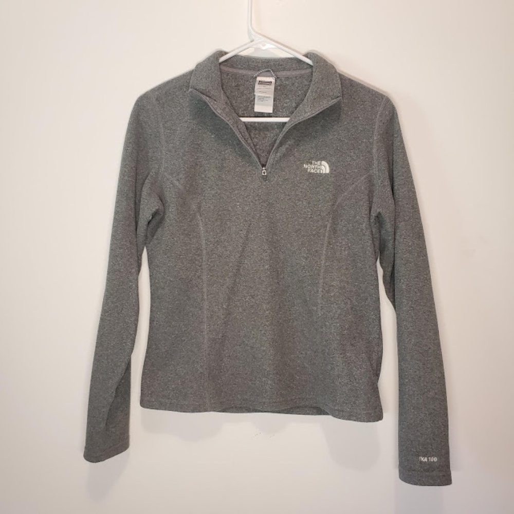 The North Face Grey 1/4 Zip Pull Over